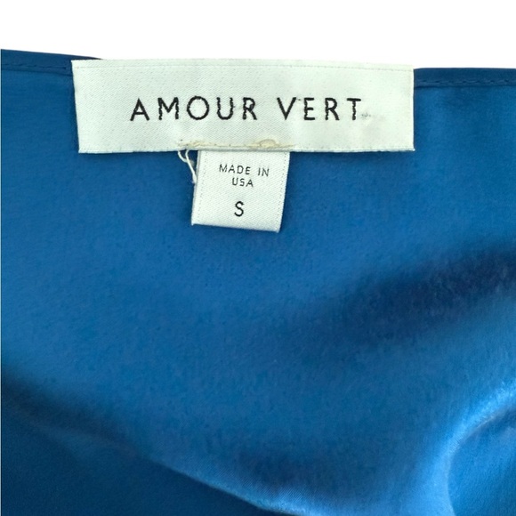 Amour Vert Blue Orchidee Silk Mini Dress Size Small - Picture 6 of 10